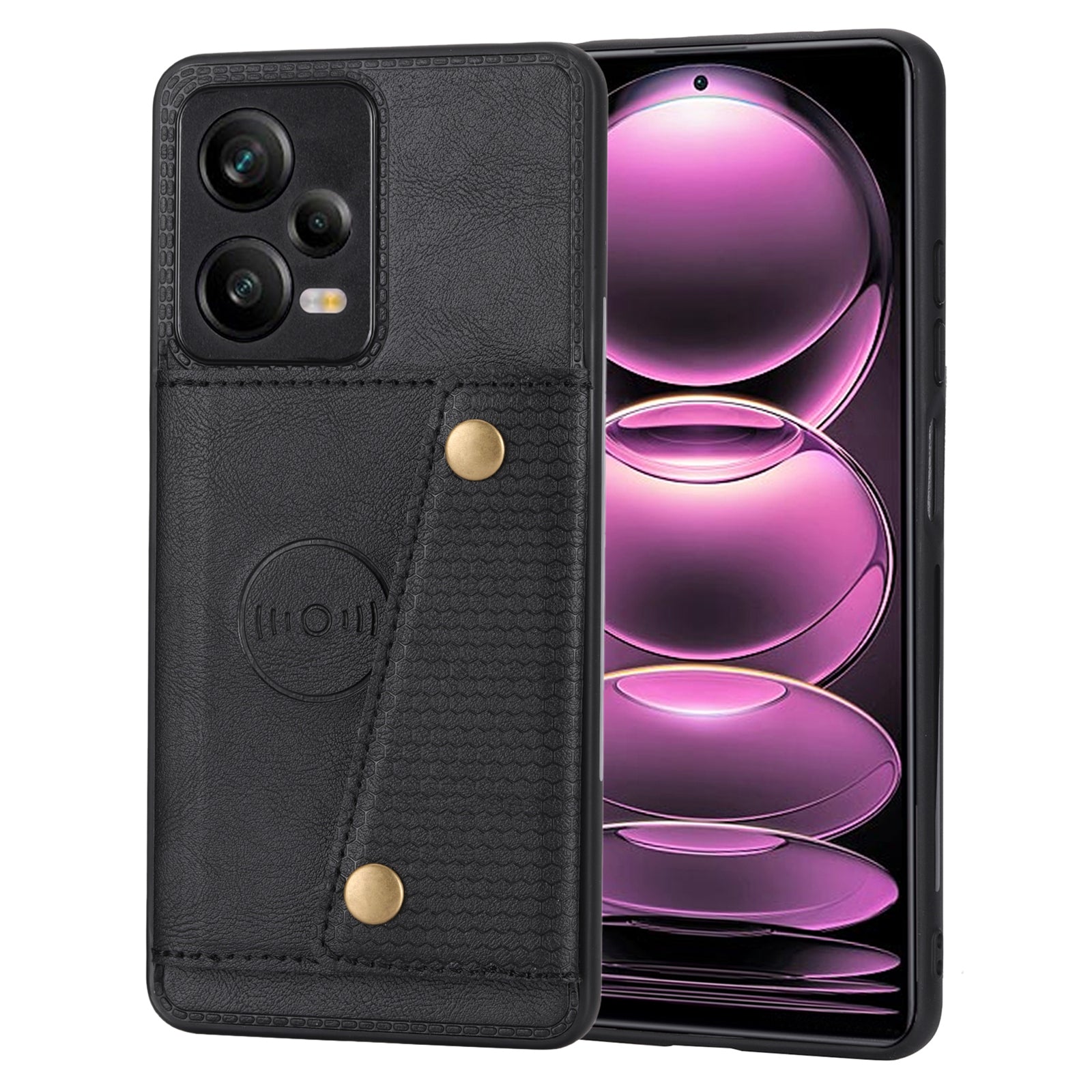 For Xiaomi Redmi Note 12 Pro 5G Kickstand Dual Button Card Holder Phone Cover Leather Coated TPU Case with Built-in Metal Sheet For Xiaomi Redmi Note 12 Pro 5G Kickstand Dual Button Card Holder Phone Cover Leather Coated TPU Case with Built-in Metal Sheet